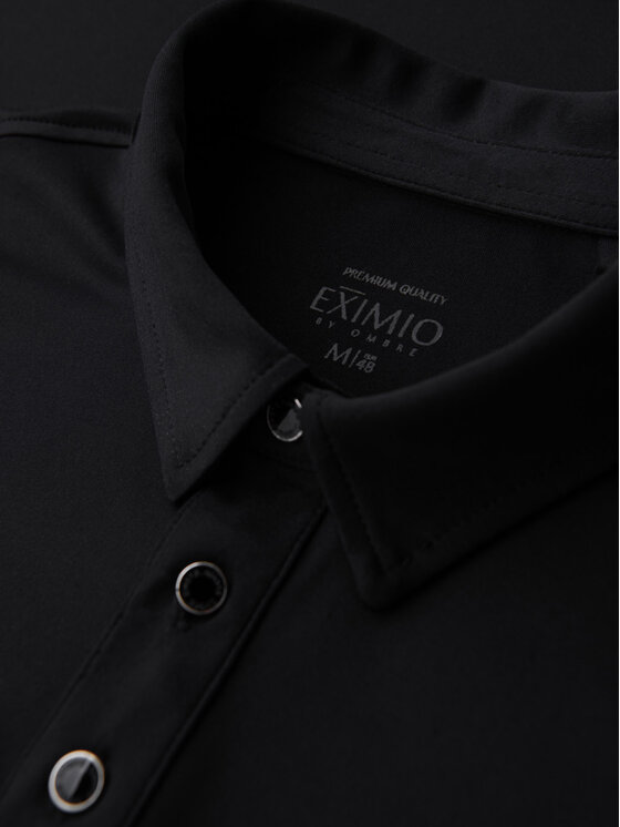 Ombre Ombre Polo OM-POSS-0150 Czarny Regular Fit