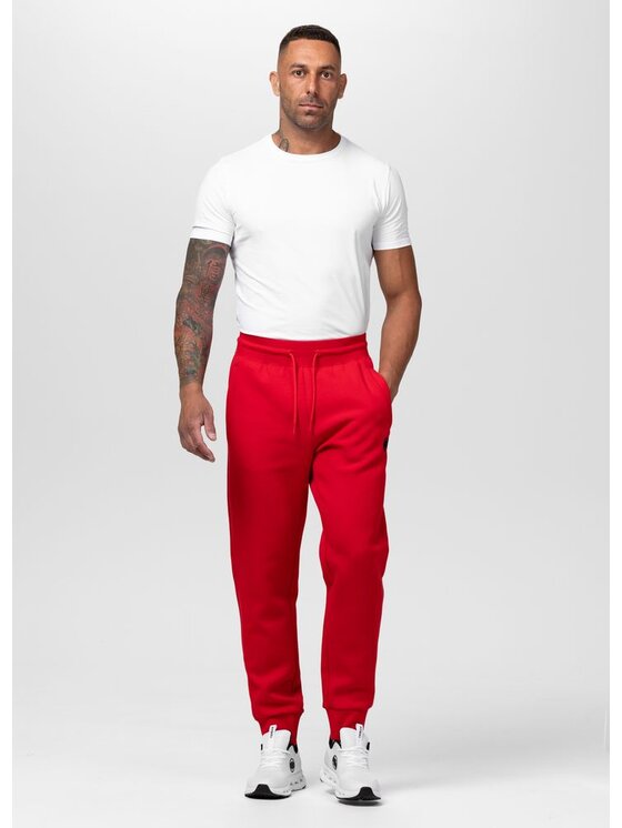 PITBULL PITBULL Spodnie dresowe CHARGER SMALL LOGO Czerwony Regular Fit