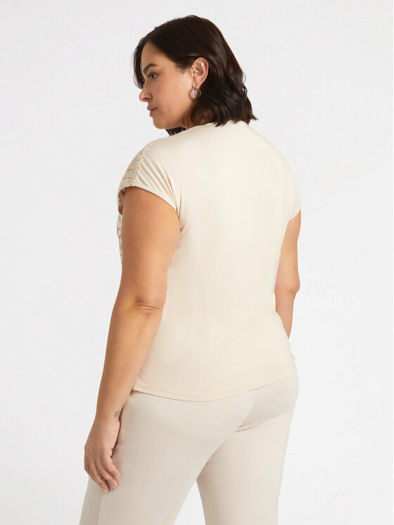 Fiorella Rubino Fiorella Rubino T-Shirt G369L008118N008 Złoty Regular Fit