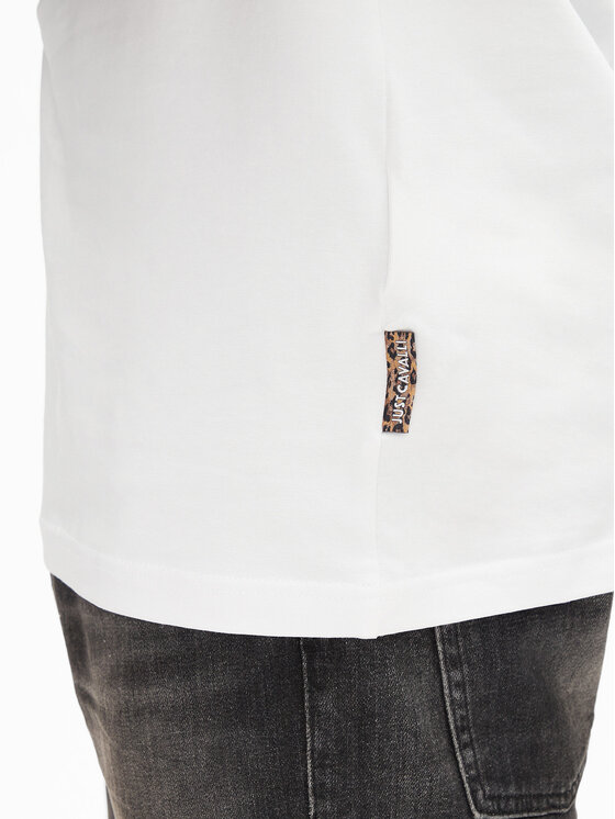 Just Cavalli Just Cavalli Marškinėliai 78OAHT12 Balta Slim Fit