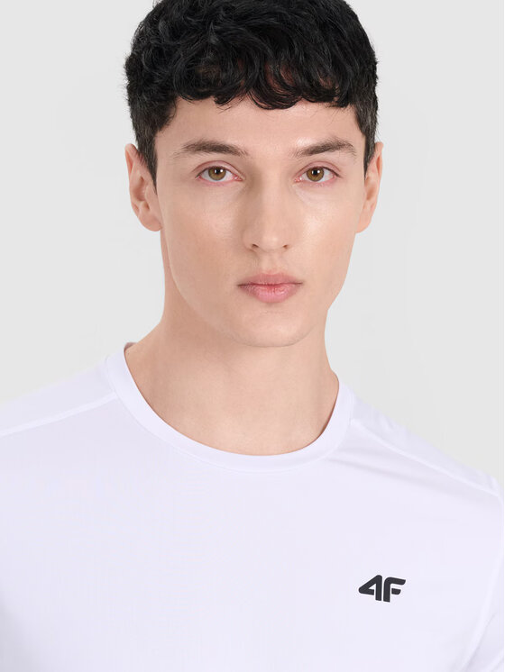 4F 4F Funkčné tričko 4FWMM00TFTSM1830-10S Biela Regular Fit