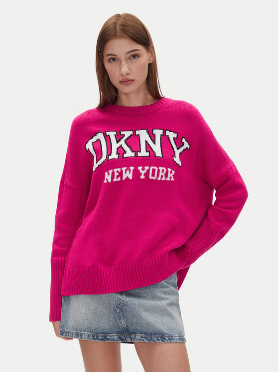 DKNY Sveter DJ4R0362 Ružová Regular Fit