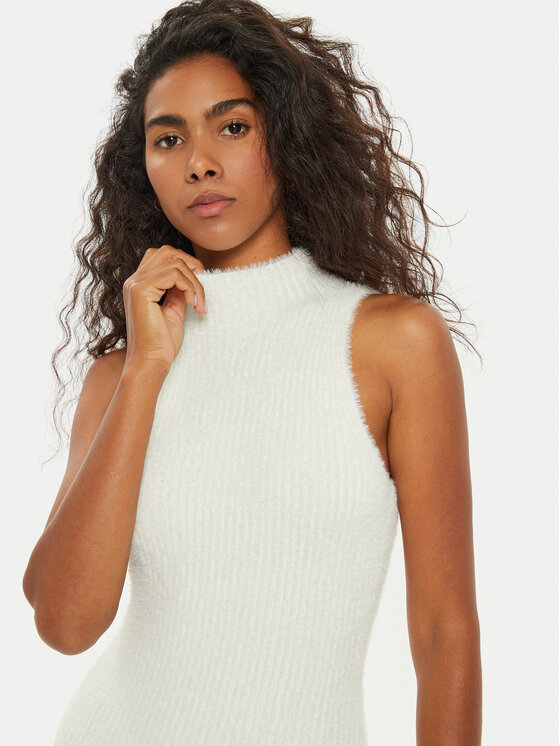 Guess Guess Rochie tricotată W4BK72 Z3BJ0 Écru Slim Fit