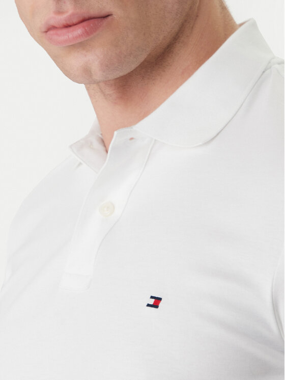 Tommy Hilfiger Tommy Hilfiger Polo majica MW0MW42743 Bela Slim Fit