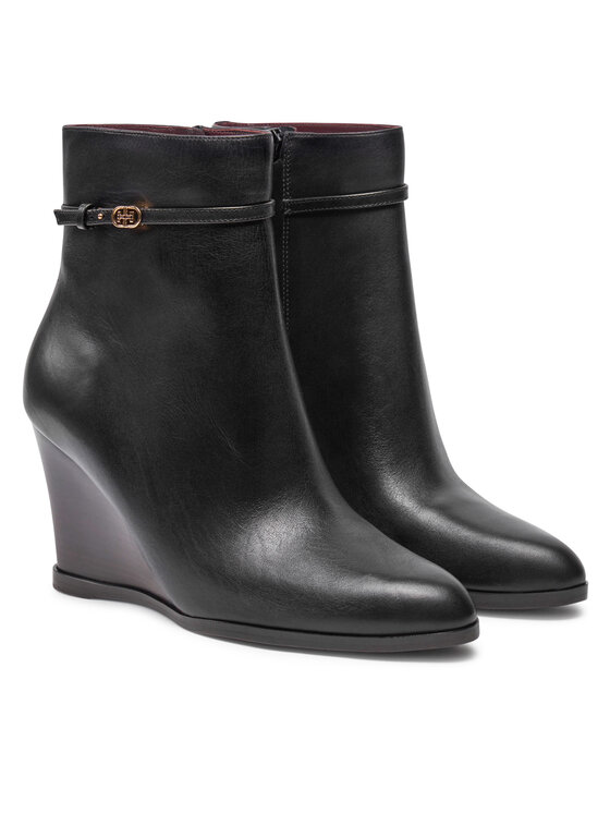 Tory Burch Tory Burch Ботильйони Double T Buckle 158092-006 Чорний