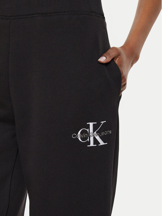 Calvin Klein Jeans Calvin Klein Jeans Spodnji del trenirke Monologo J20J223590 Črna Relaxed Fit