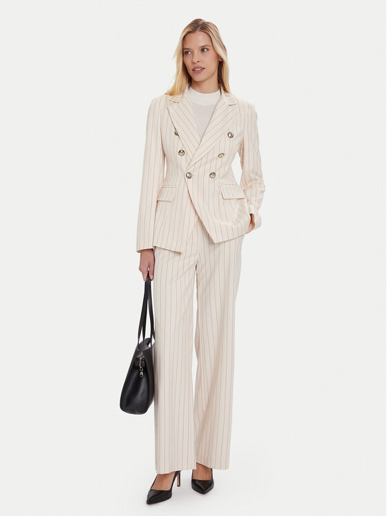 Maryley Maryley Pantaloni din material 25IB598/M17/35PA Écru Regular Fit