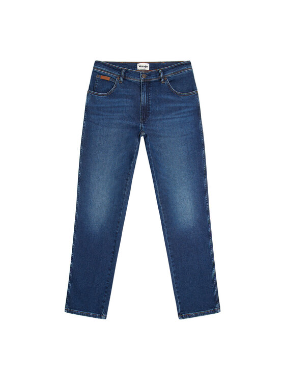 Wrangler Wrangler Jeansy TEXAS SLIM DARK TRAILS Niebieski Straight Fit