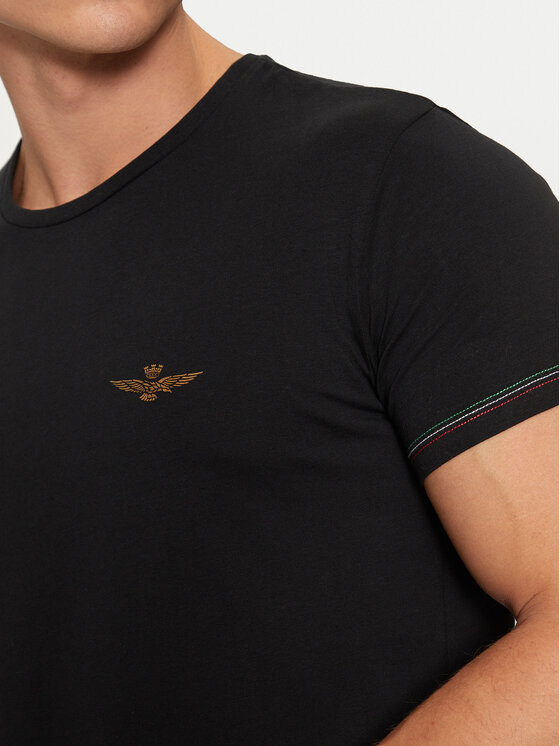 Aeronautica Militare Aeronautica Militare Футболка AM1UTI003 Чорний Regular Fit