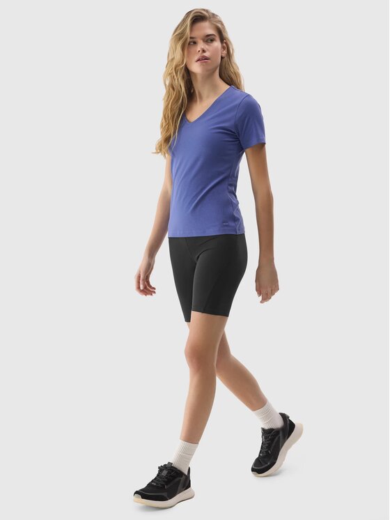 4F 4F Tričko 4FWSS24TTSHF1359-32S Modrá Slim Fit