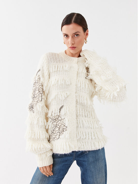 TWINSET TWINSET Kardigán 232TP3130 Ekru Regular Fit