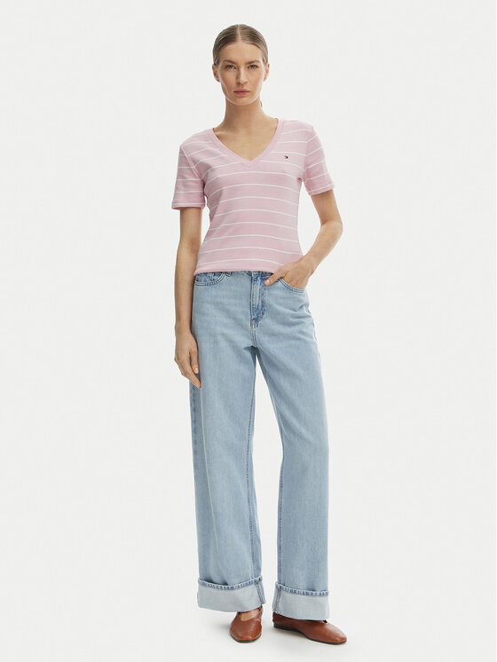 Tommy Hilfiger Tommy Hilfiger Тишърт New Cody WW0WW40584 Розов Slim Fit