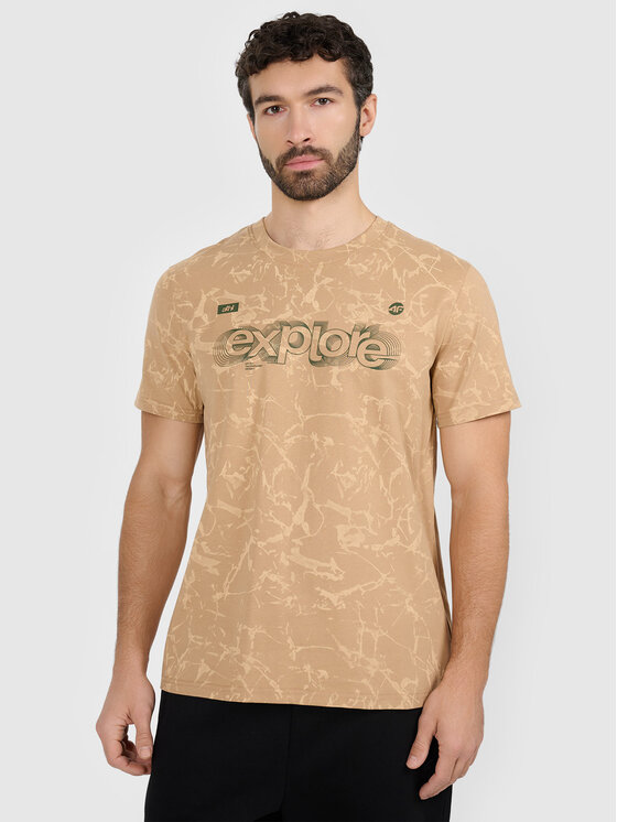4F 4F T-Shirt MISSION READY Beżowy Regular Fit