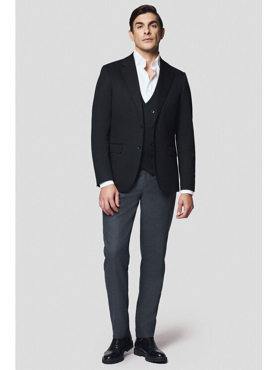 Lancerto Lancerto Marynarka Carbonia MA131125000002 Czarny Slim Fit