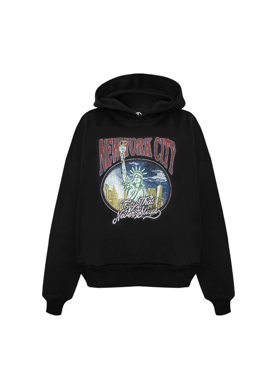 Magda Matyja Magda Matyja Bluza NYC HOODIE Czarny Regular Fit