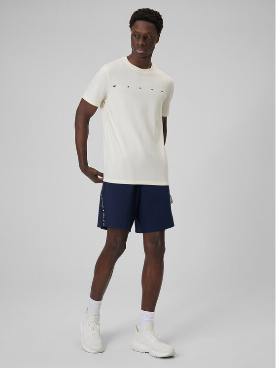 4F 4F T-Shirt CITY Kremowy Regular Fit