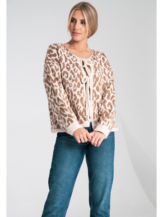 FIGL FIGL Sweter M1094 Kolorowy Loose Fit