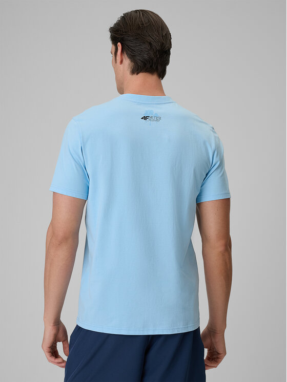 4F 4F T-Shirt CATCH THE WAVE Niebieski jasny Regular Fit