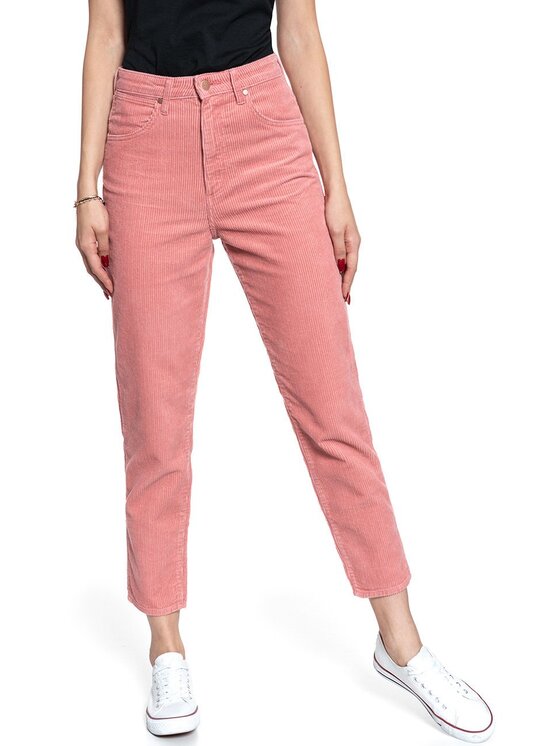 Wrangler Wrangler Spodnie materiałowe MOM JEANS Różowy Regular Fit