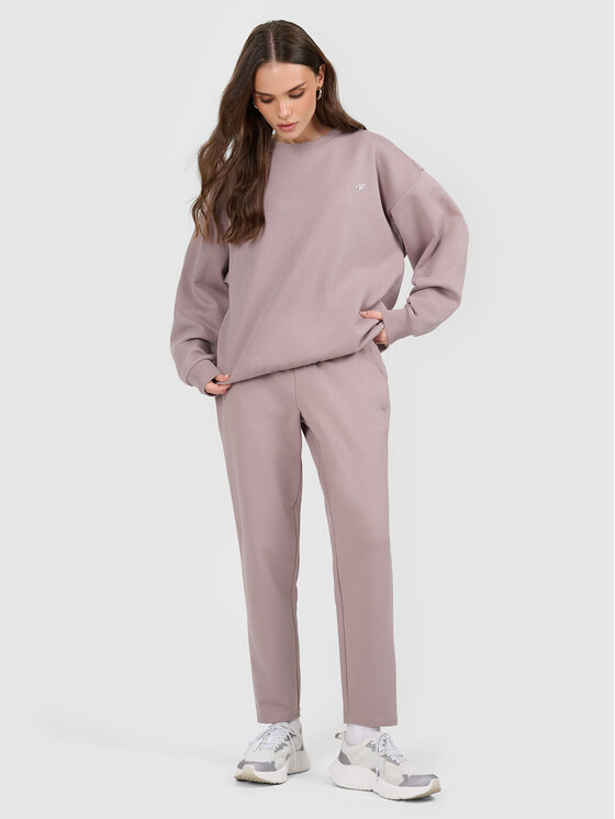 4F 4F Bluza ESSENTIALS Beżowy Loose Fit