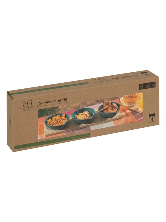 MIAhome MIAhome Zestaw do przekąsek z tacą Yucatan 32 cm Zielony
