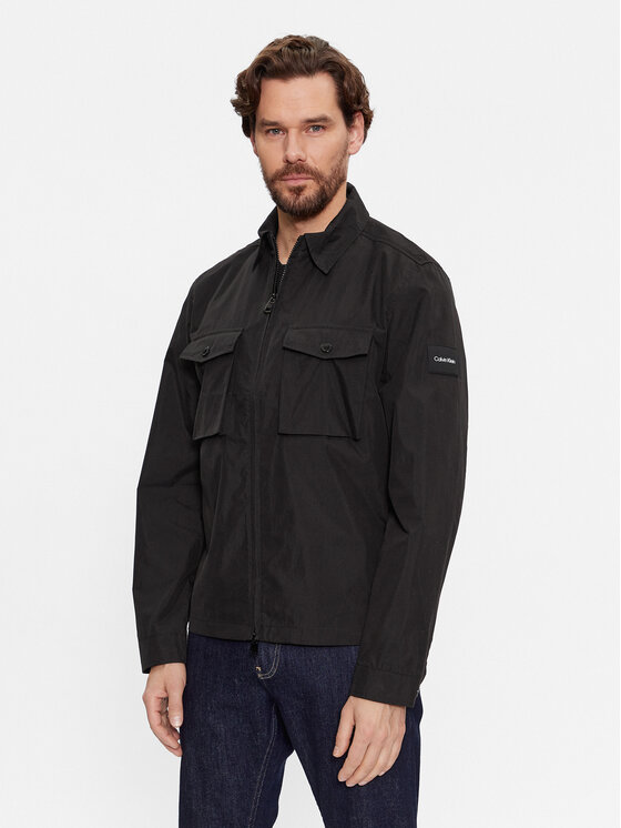 Calvin Klein Calvin Klein Demisezoninė striukė Light Shirt Jacket K10K107136 Juoda Regular Fit