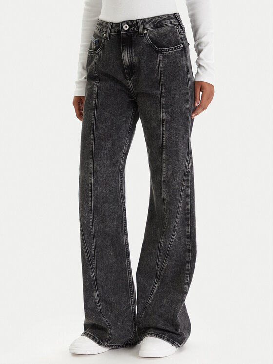 Karl Lagerfeld Jeans Blugi B1W10083 Negru Flare Fit