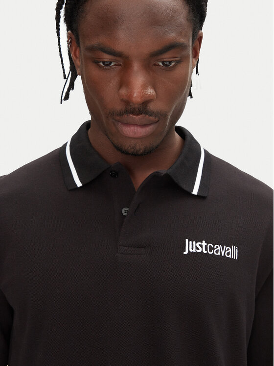 Just Cavalli Just Cavalli Polo marškinėliai 78OAGT15 Juoda Regular Fit