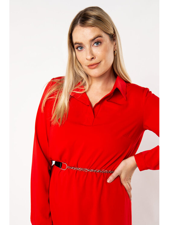 QUIOSQUE QUIOSQUE Každodenné šaty POLON DRESS Červená Regular Fit