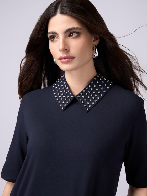 Oltre Oltre T-shirt G359J004136N034 Blu Slim Fit