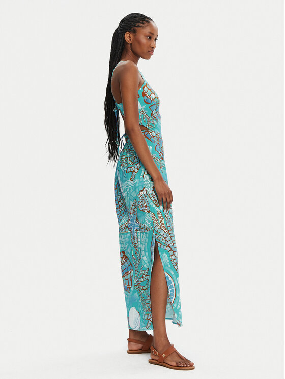 Seafolly Seafolly Sukienka letnia La Mer 55423-DR Turkusowy Regular Fit