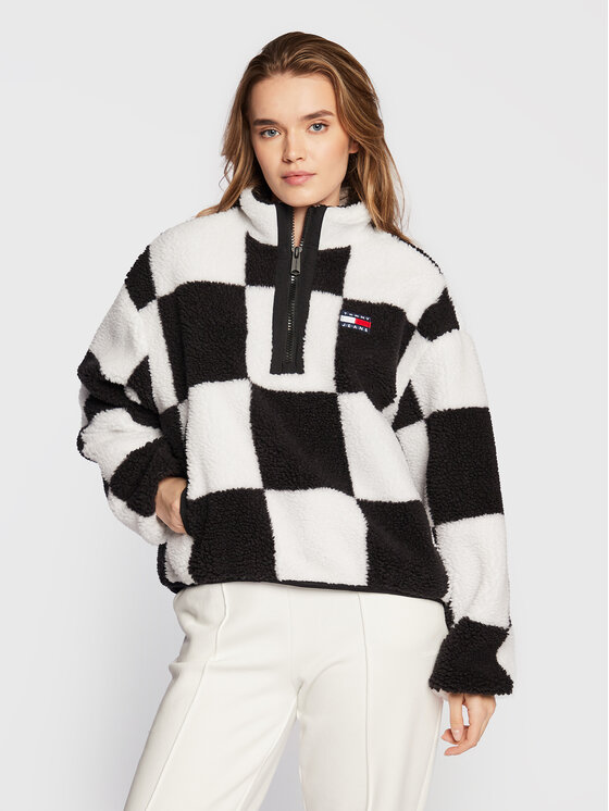 Tommy Jeans Cojoc Checkerboard DW0DW14305 Negru Regular Fit Blănuri imagine noua