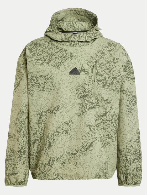 adidas adidas Geacă fără fermoar City Escape IY1517 Verde Loose Fit