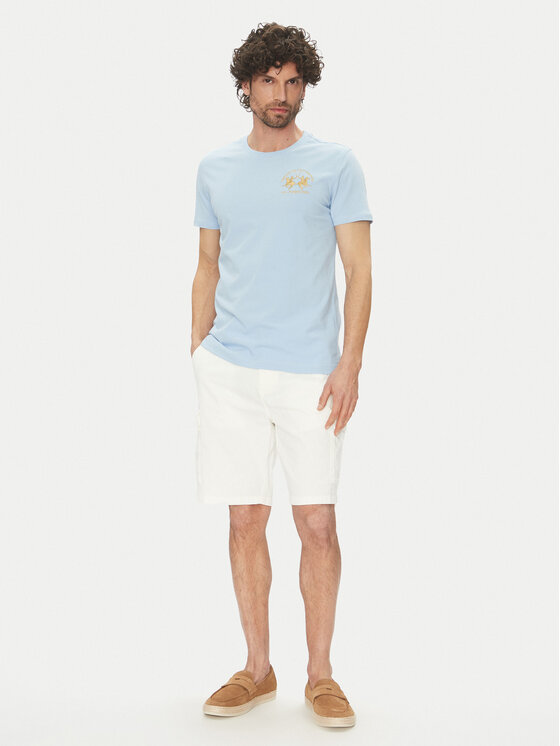 La Martina La Martina T-shirt Vernie MAR009 JS206 Svijetloplava Regular Fit