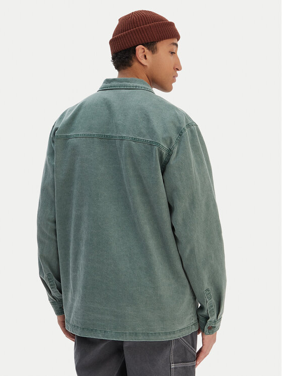 Quiksilver Quiksilver džínsová košeľa Mohab Washed Twill EQYWT04654 Zelená Oversize