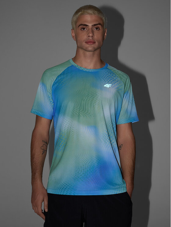 4F 4F Koszulka techniczna SERVE & SMASH Zielony Regular Fit