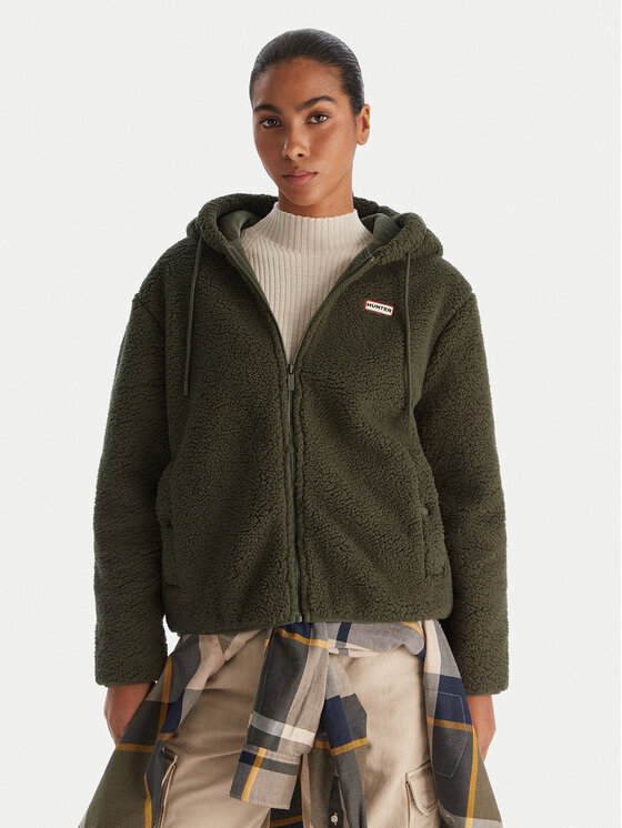 Hunter Hunter Fleecejacke Bonelle HARW0053242 Grün Relaxed Fit