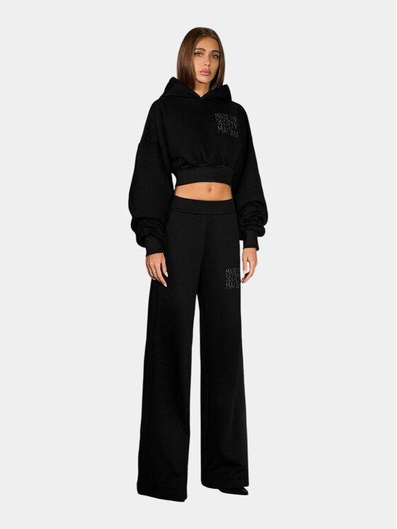 MADE BY SOCIETY MADE BY SOCIETY Spodnie materiałowe SAVAGE Pants - P27520 Czarny Basic Fit