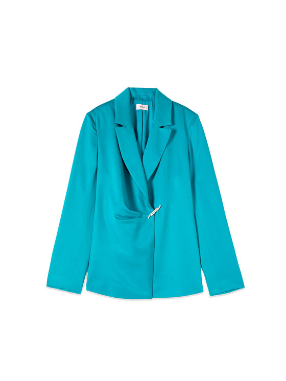 Oltre Oltre Giacca di transizione R079R102516N025 Turchese Slim Fit