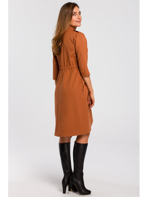 Stylove Stylove Každodenné šaty S189 Hnedá Regular Fit