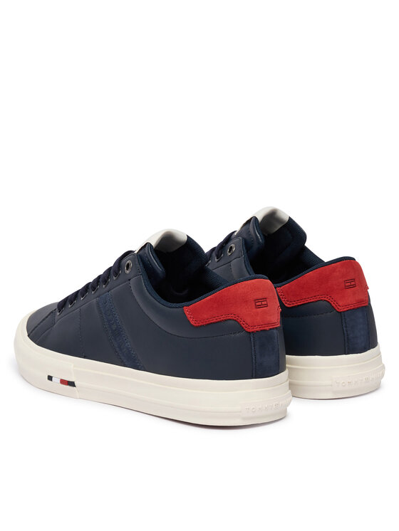 Tommy Hilfiger Tommy Hilfiger Laisvalaikio batai Premium Lth Vulc Long Lace FM0FM05948 Tamsiai mėlyna
