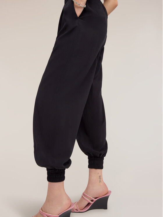 Motivi Motivi Spodnie materiałowe P02FQ104651N033 Czarny Baggy Fit