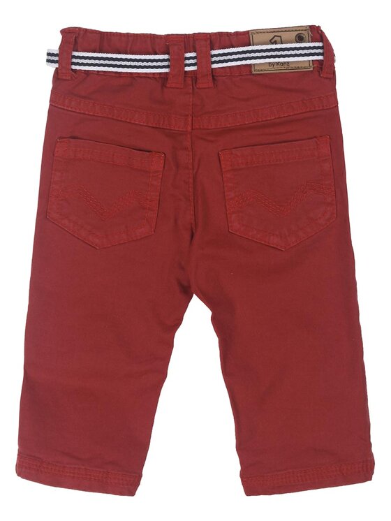Kanz Kanz Spodnie materiałowe 1432454-2011 Czerwony Basic Fit