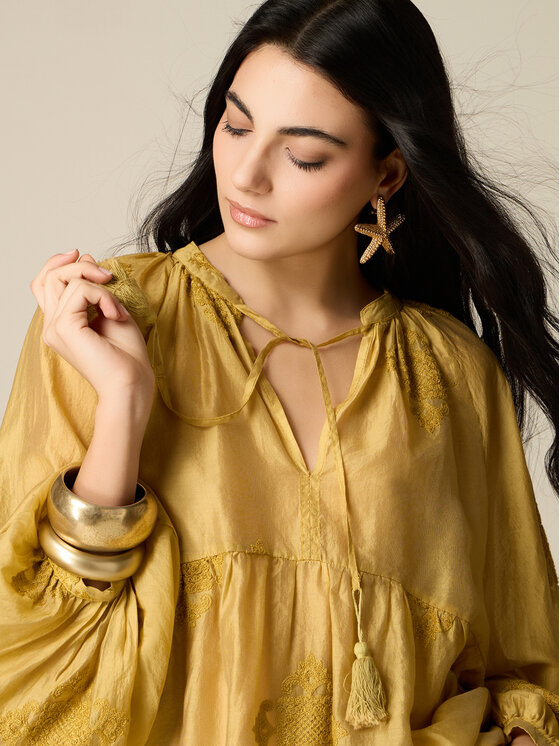 Oltre Oltre Blusa 2010J000775N027 Giallo Over Fit