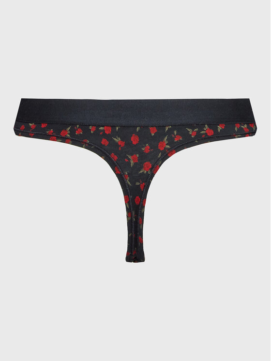 Tommy Hilfiger Tommy Hilfiger Stringi Print UW0UW03866 Granatowy