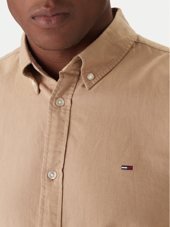 Tommy Jeans Tommy Jeans Koszula Oxford DM0DM22836 Beżowy Regular Fit