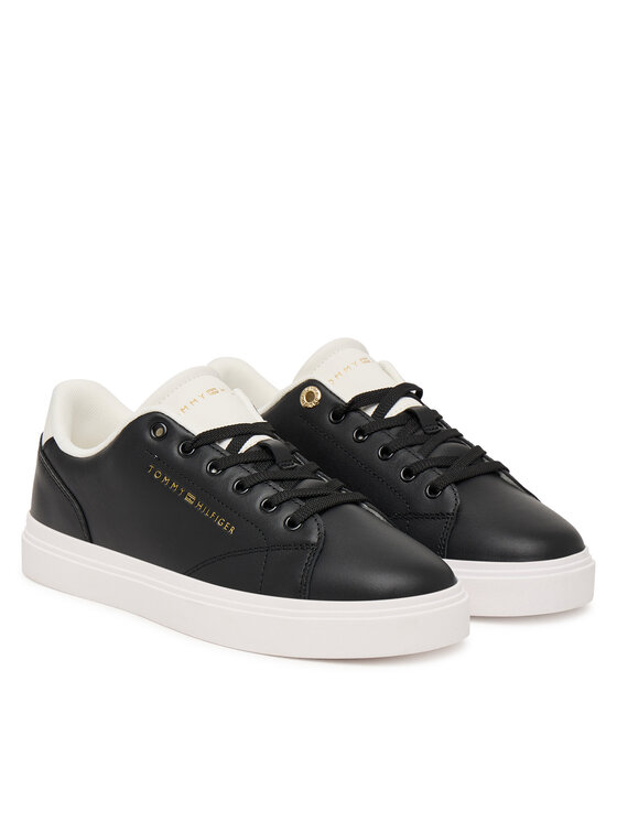 Tommy Hilfiger Tommy Hilfiger Laisvalaikio batai Th Feminine Cupsole Leather FW0FW09105 Juoda