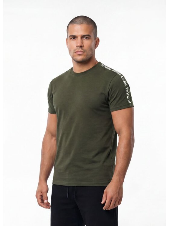 PITBULL PITBULL T-Shirt TAPE Zielony ciemny Regular Fit