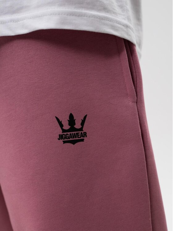 Jigga Wear Jigga Wear Spodnie dresowe Spodnie Dresowe Męskie Ciemne Różowe Jigga Wear Black Crown M Różowy Regular Fit