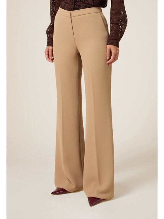 Oltre Oltre Pantaloni di tessuto P00LR009187N012 Écru Flare Fit